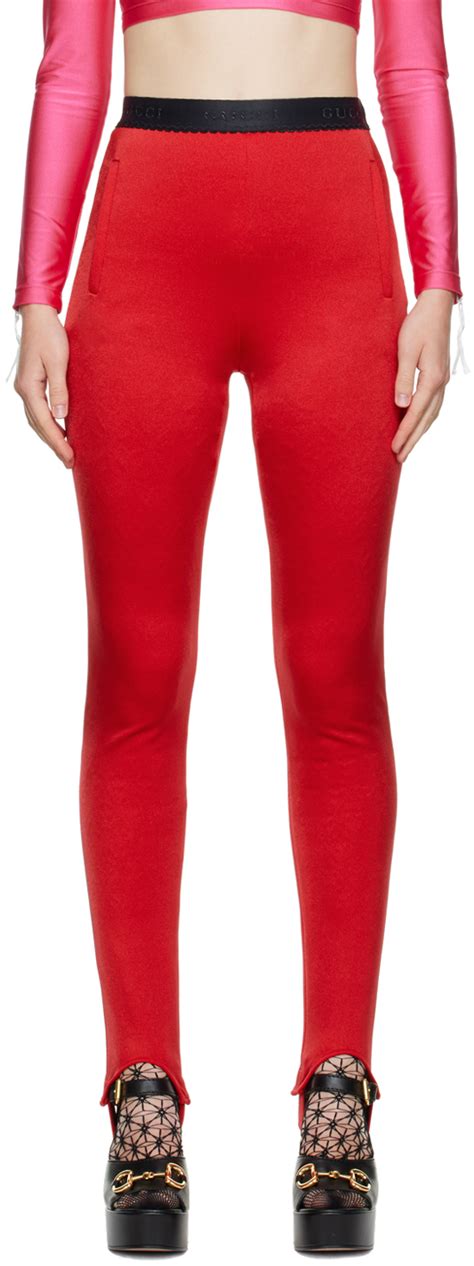 gucci red leggings|Gucci black distressed tights.